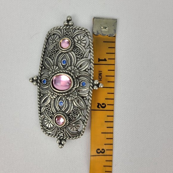 2for $20: JJ Silver & Pink Brooch - Picture 4 of 4